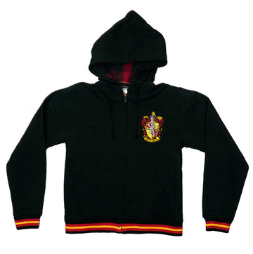 Harry Potter Zip Up Mens Jacket Hoodie  - Gryffindor Lapel and Back Logo