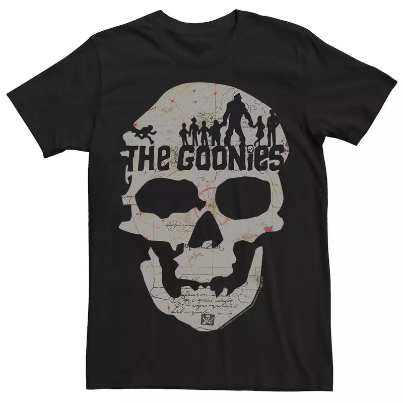 The Goonies Men T-Shirt - Treasure Map Skull Friends Silhouette Image - Inmyparentsbasement.com