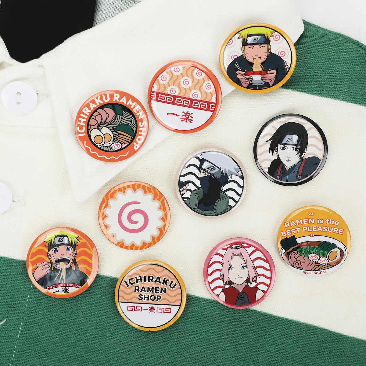 Naruto Ichiraku Ramen 10 Piece Button Pin Box Set - Inmyparentsbasement.com