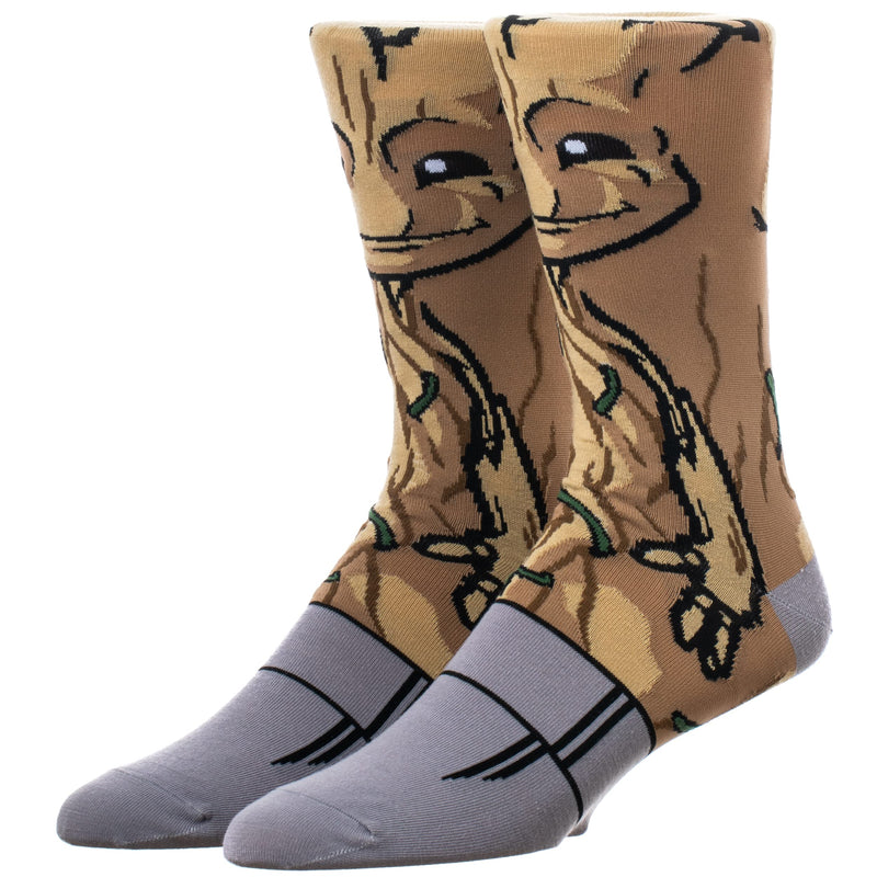 Bioworld Marvel The Avengers Groot 360-Degree Graphic Print Crew Socks