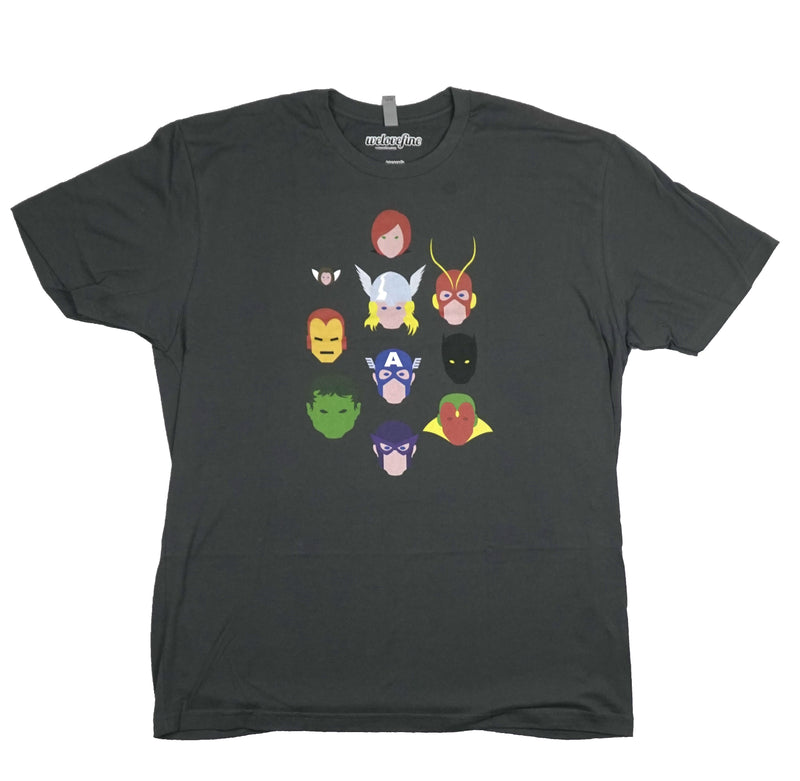 Avengers Mens T-Shrt - Simple Stylized 10 Head Collection
