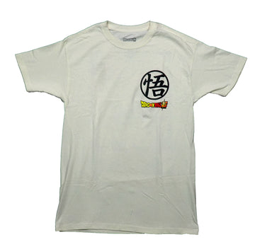 Dragon Ball Z Mens T-Shirt - Lapel Logo Colorful Cast of Characters On Back