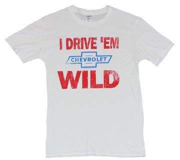 Chevrolet Motors Mens T-Shirt  - I Drive Em Wild Classic Logo Design