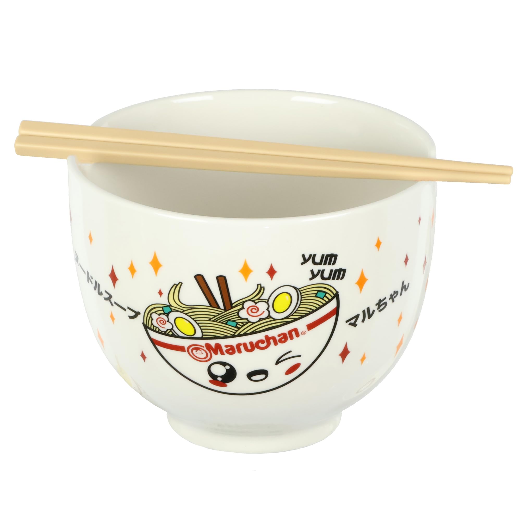 Seven Times Six Maruchan Ramen Noodle Kawaii Bundle Bowl Spoon Chopsticks & Chopstick Holder Set