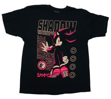 Sonic the Hedgehog Mens T-Shirt - Shadow Ultimate Power Red Glittery