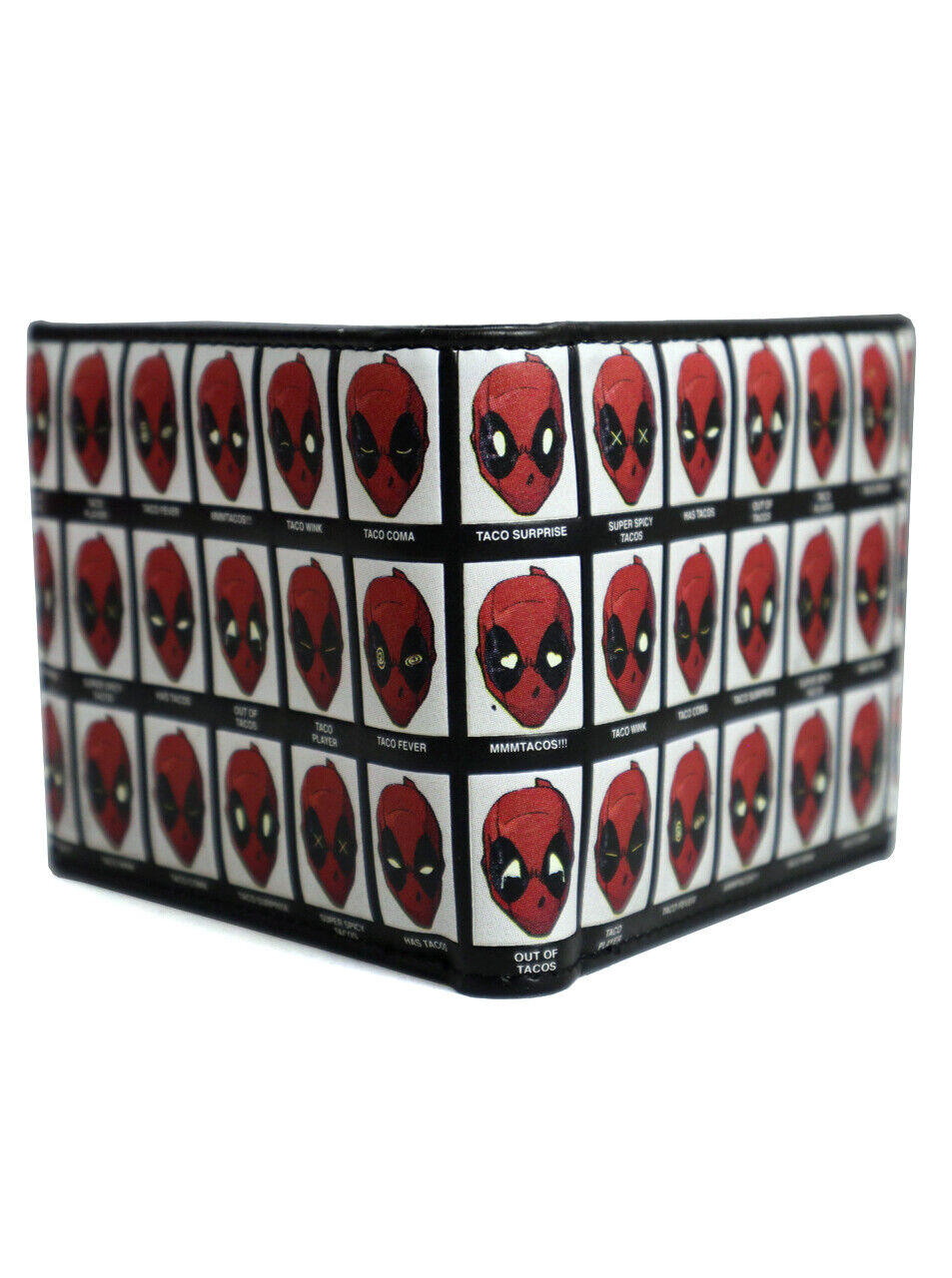 The Many Faces Of Taco Loving Deadpool Bi-Fold Wallet