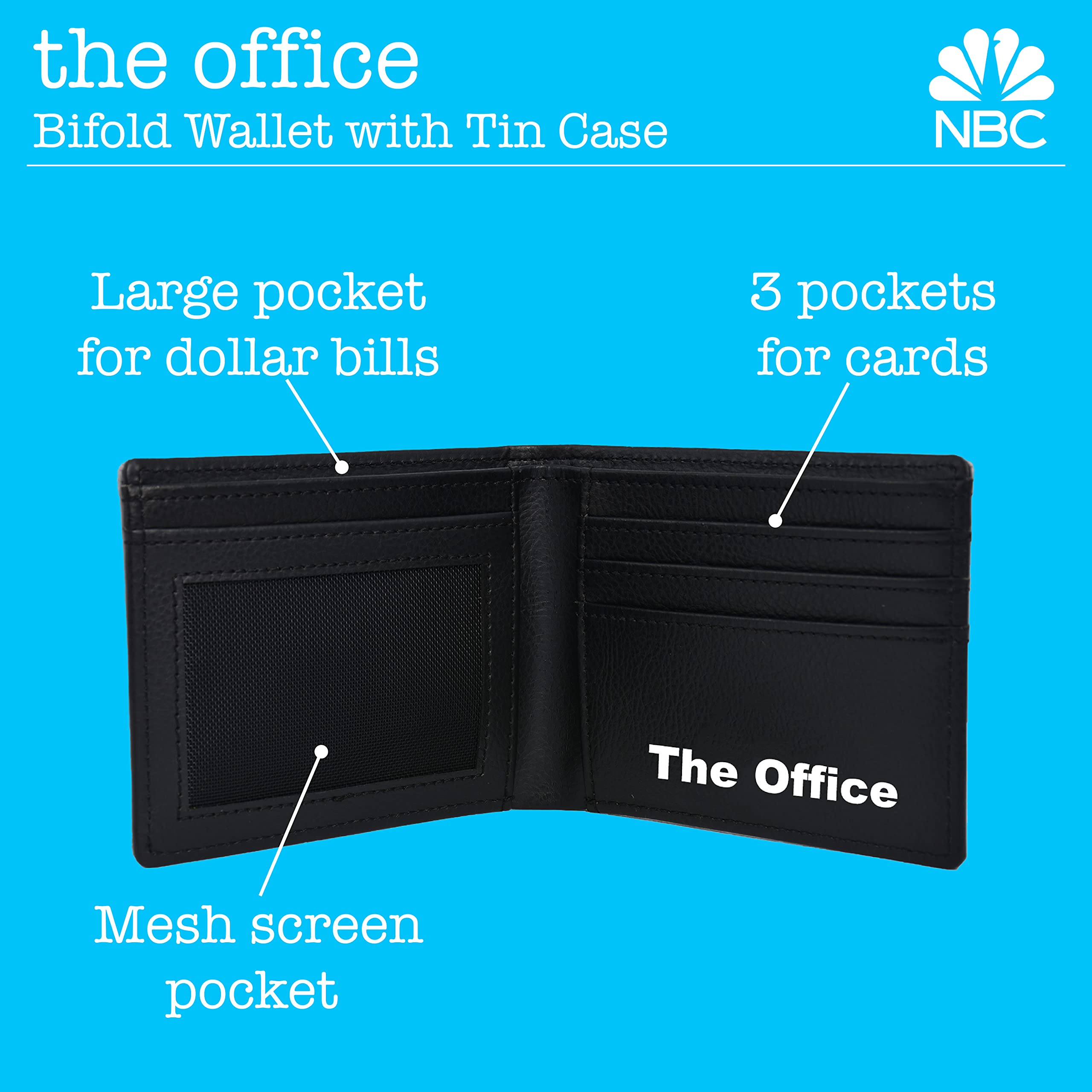The Office Bifold Wallet in a Decorative Tin Case, Multi