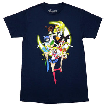 Sailor Moon Mens T-Shirt - Sailor Guardians Floating Around Moon
