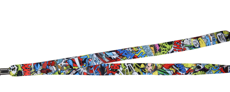 Marvel Comic Book Graphic Lanyard ID Badge Holder and 2" Rubber Charm