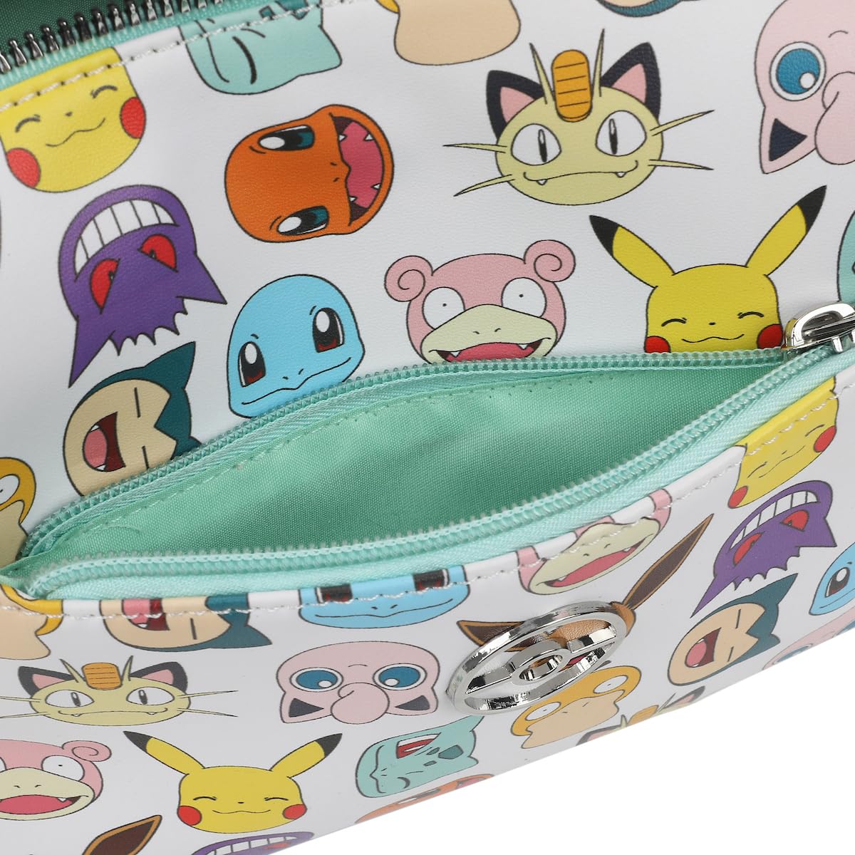 Bioworld Pokemon First Generation Faces Women's White Crossbody Handbag
