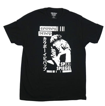Cowboy Bebop Mens T-Shirt - Gothic Style Logo Kanji Spike