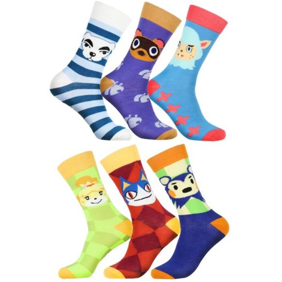 Animal Crossing New Horizons Men’s Character Crew Socks 6-Pack