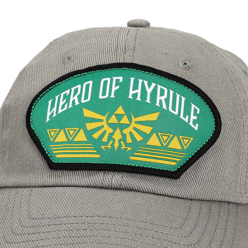 Nintendo Legend of Zelda Link Character Embroidered Symbol Grey Adjustable Hat