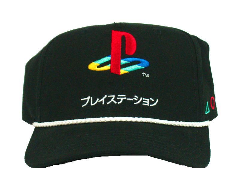 Sony PlayStation Hat Black Logo Snapback OSFM ps1 Kanji Hat