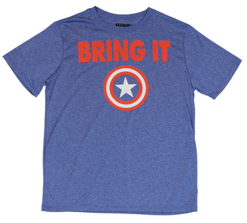 Captain America (Marvel Comics) Mens T-Shirt  - Colorful Costume Front With Belt
