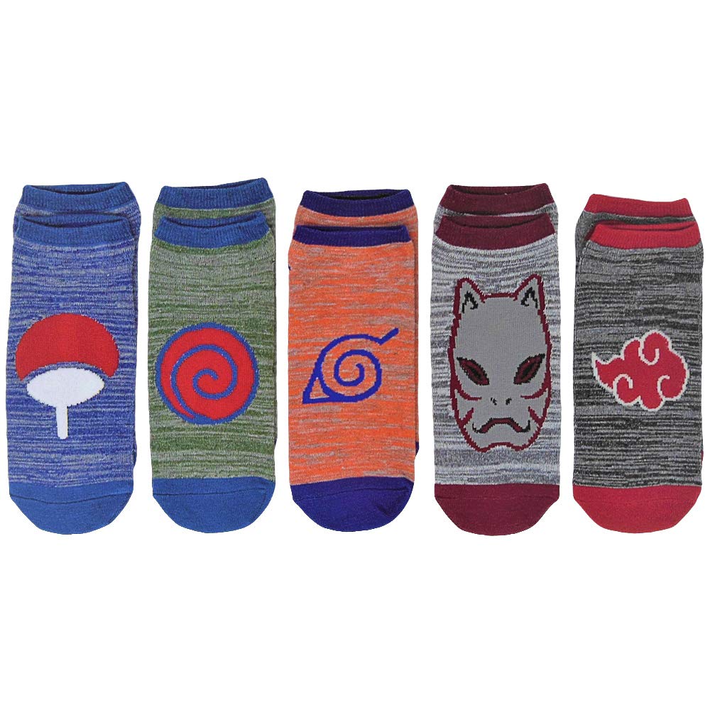 Ripple Junction Naruto Shippuden Icons 5 Pack Novelty Socks Officially Licensed, OS Multicoloured