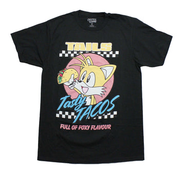 Sonic the Hedgehog Mens T-Shirt -Tasty Tacos Full of Foxy Flavour