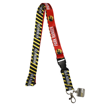 Jurassic Park Ranger Lanyard with Rubber Charm and Clear ID Sleeve