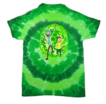 Rick and Morty Mens T-Shirt - Rick Portal Gun In Front of Green Portal
