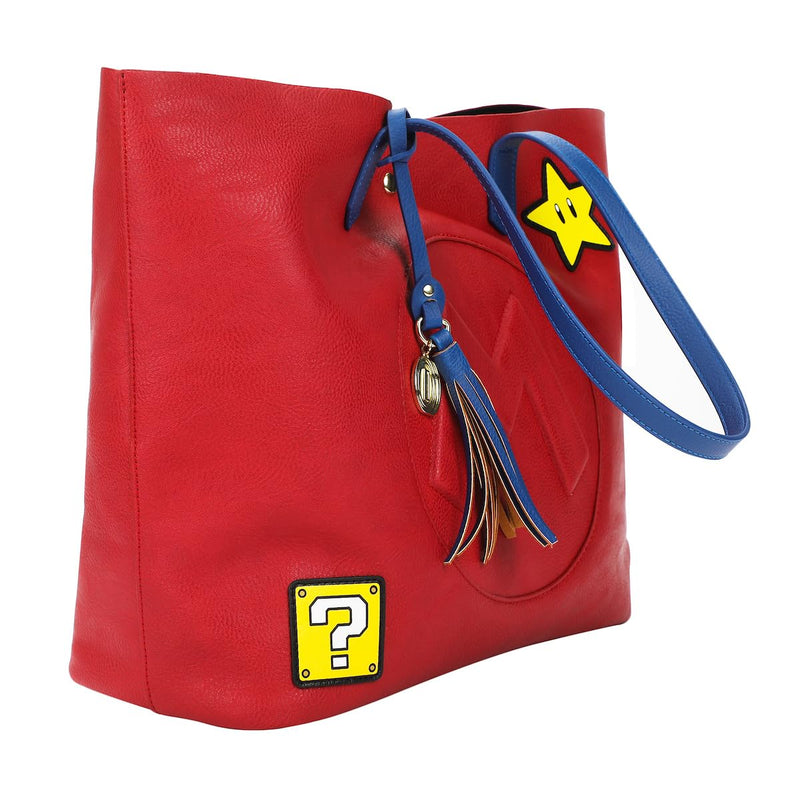 Super Mario Bros Power-Up Patches Women's Red Tote