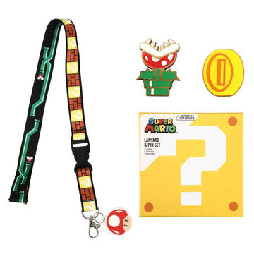 Nintendo Super Mario Lapel Pin & Lanyard Gift Set