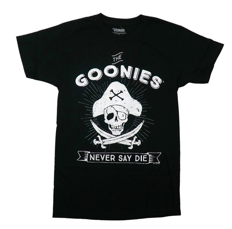 The Goonies Never MEns T-Shirt - Say Die Distressed Skull & Name