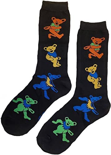 Ripple Junction Grateful Dead 2 Pack Dancing Bears and Skeletons Adult Crew Socks