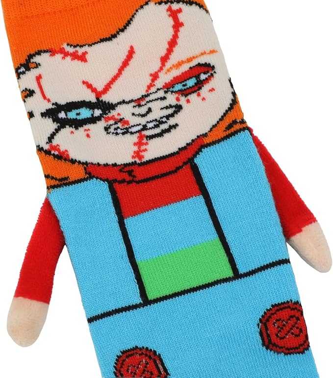 Bioworld Chucky & The Bride Of Chucky Women's Casual Crew Magnetic Hand Holding Socks