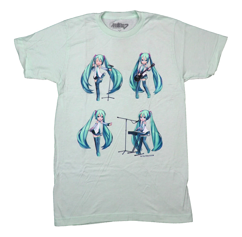 Hatsune Miku Mens T-Shirt - Playing In Solo Band