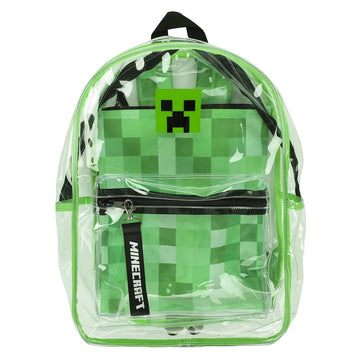 Bioworld Minecraft 17 Clear Plastic Backpack with Removable Laptop Pocket