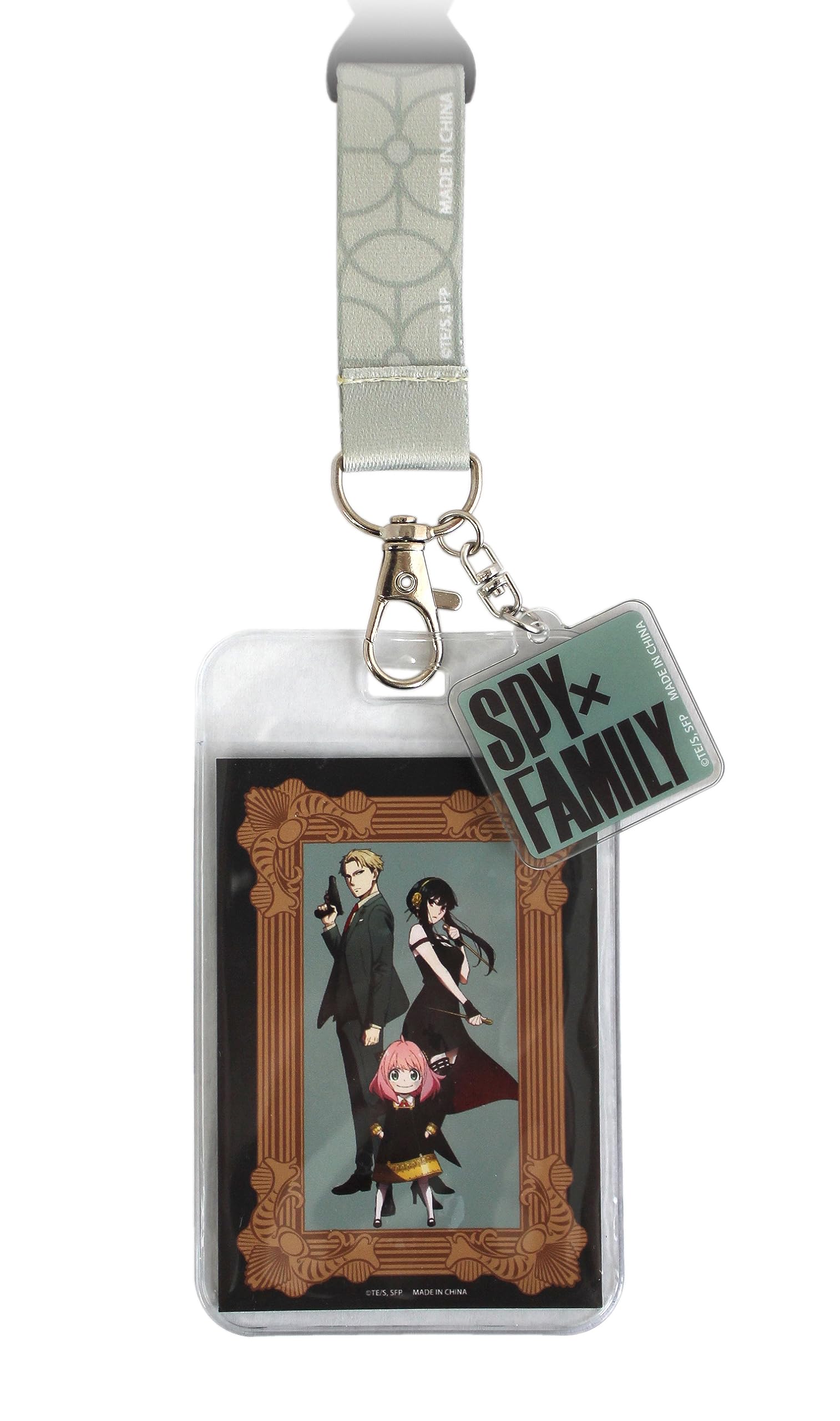 Spy x Family Merch Family Portrait ID Badge Holder Keychain Breakaway Lanyard w/Acrylic Charm