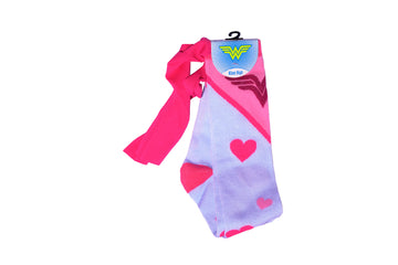 Wonder Woman Knee High Pink Heart Cape Socks
