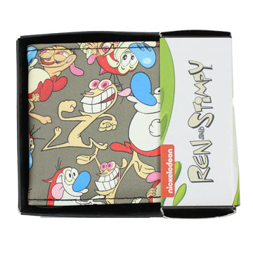 Ren And Stimpy Bifold Wallet Faux Leather Allover Design