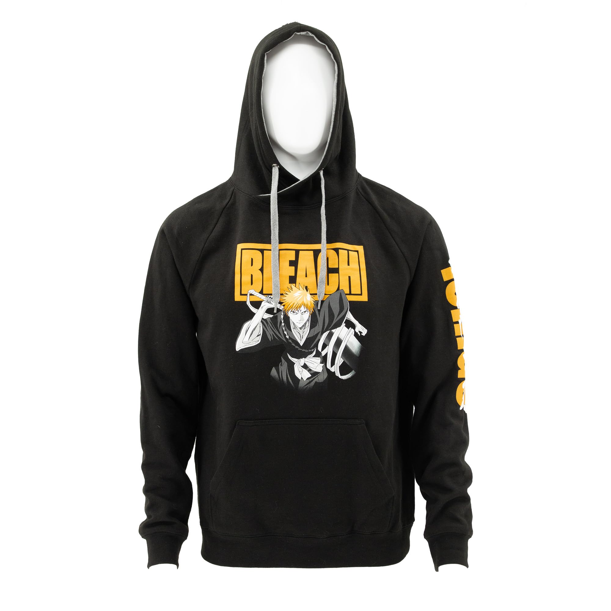 Ripple Junction Bleach Ichigo Portrait and Orange Logo Adult Anime Popover Hoodie