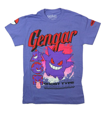 Pokemon Mens T-Shirt - Gengar Ghost Type #0094 On Back