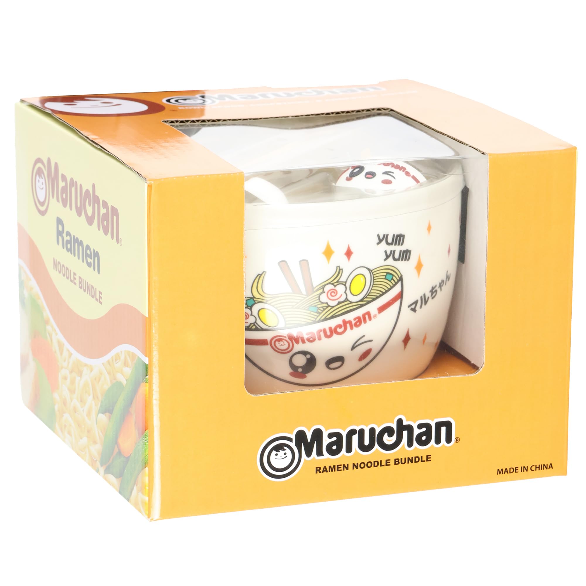 Seven Times Six Maruchan Ramen Noodle Kawaii Bundle Bowl Spoon Chopsticks & Chopstick Holder Set