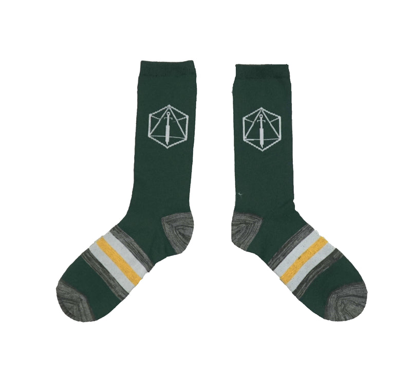 Critical Role Green with Sword Emblem Men's crew socks