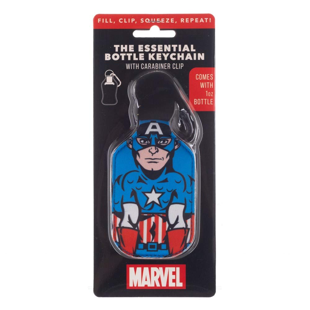 Captain America Keychain with Hand Sanitizer Bottle Holder