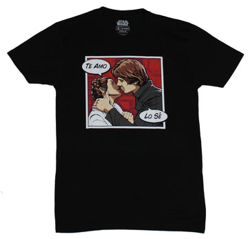 Star Wars Mens T-Shirt - Te Amo Lo Se Han solo Leia Kiss Square