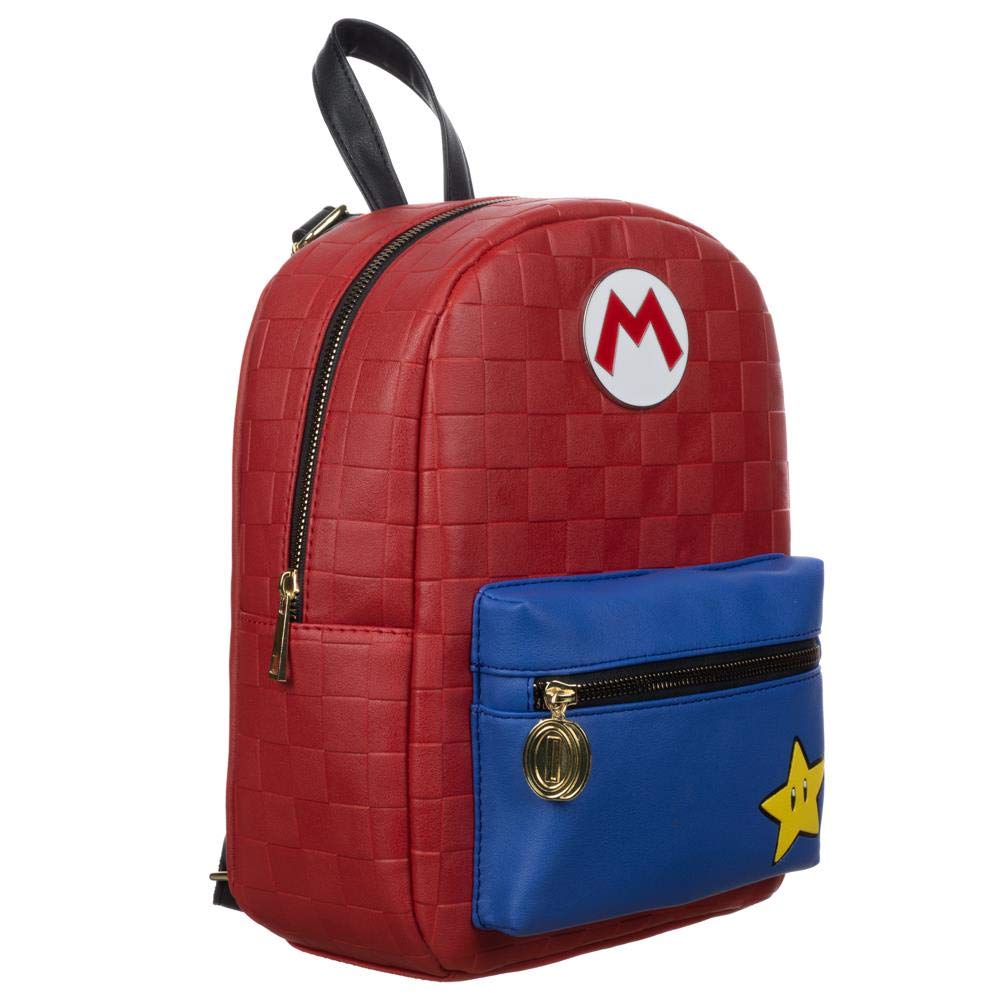 Bioworld Super Mario Brothers Mini Backpack Merchandise - Red and Blue