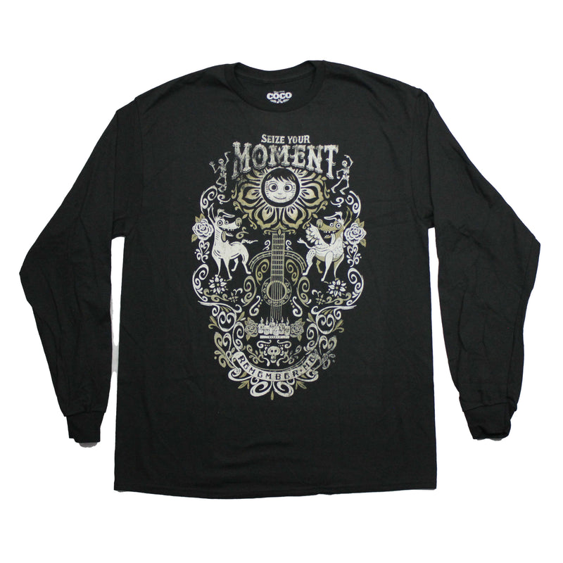Disney Coco Mens Long Sleeve T-Shirt - Seize Your Moment Remember Me Design
