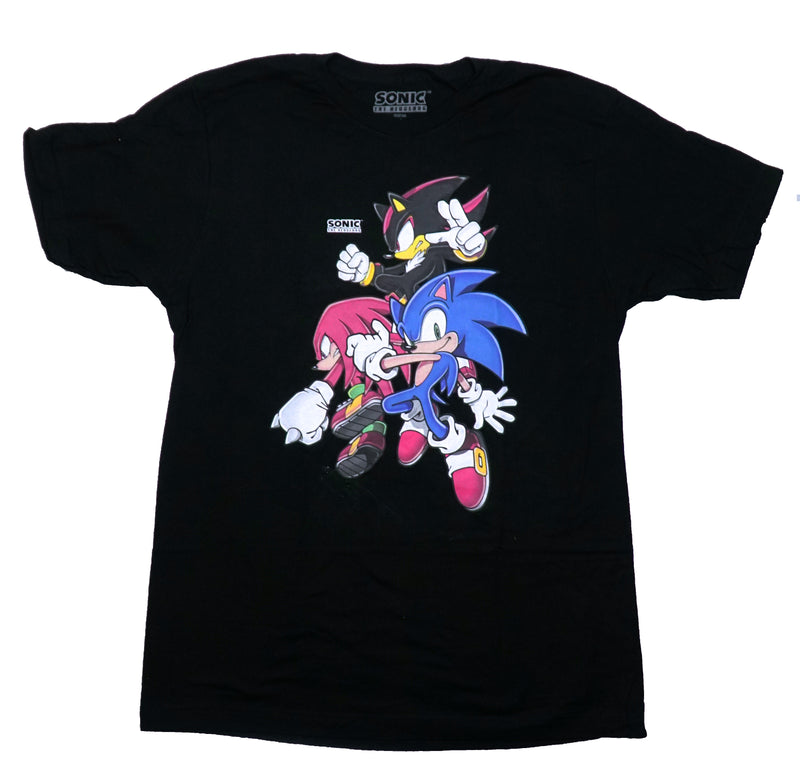 Sonic the Hedgehog Mens T-Shirt - Sonic, Shadow and Knuckles Fighting Poses