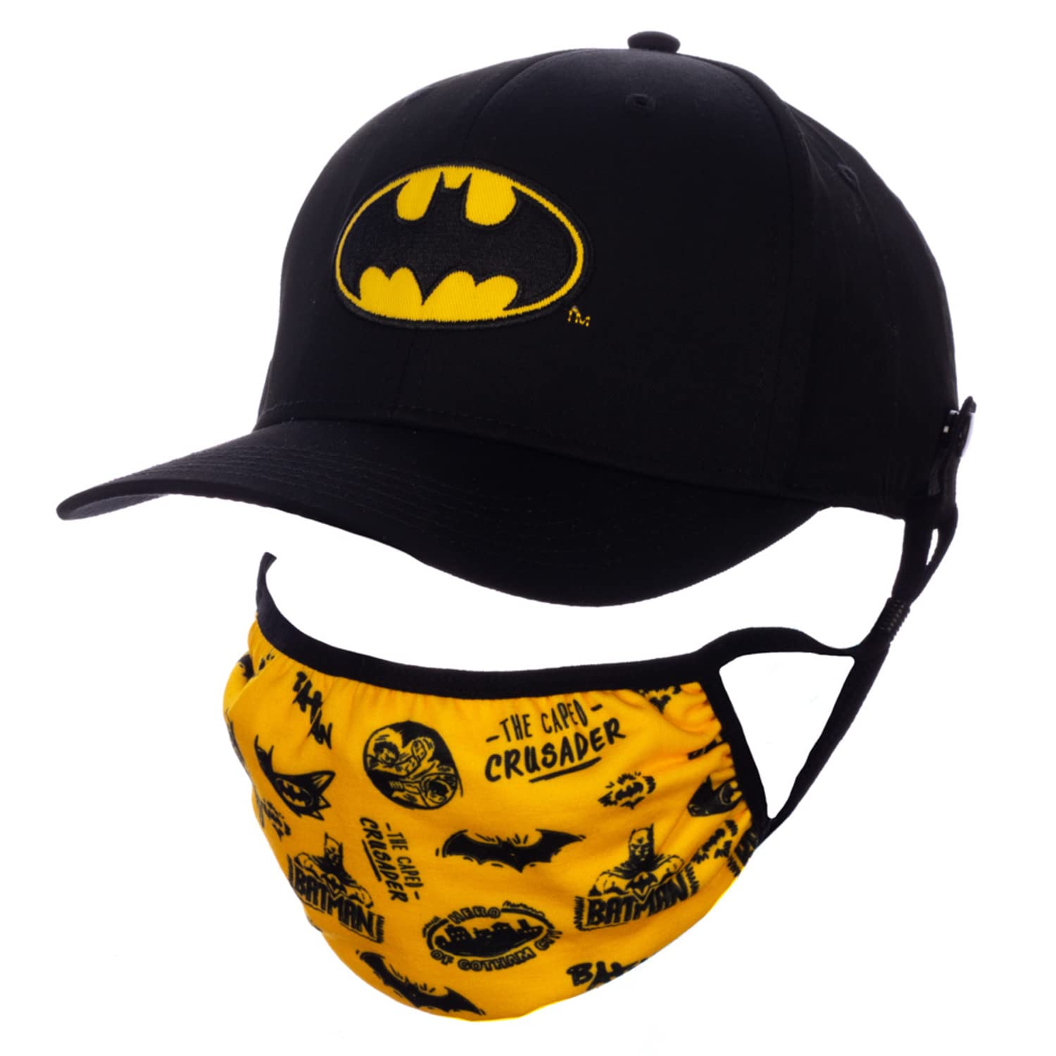 Batman DC Comics Symbol Face Mask Hat Combo Multicolored