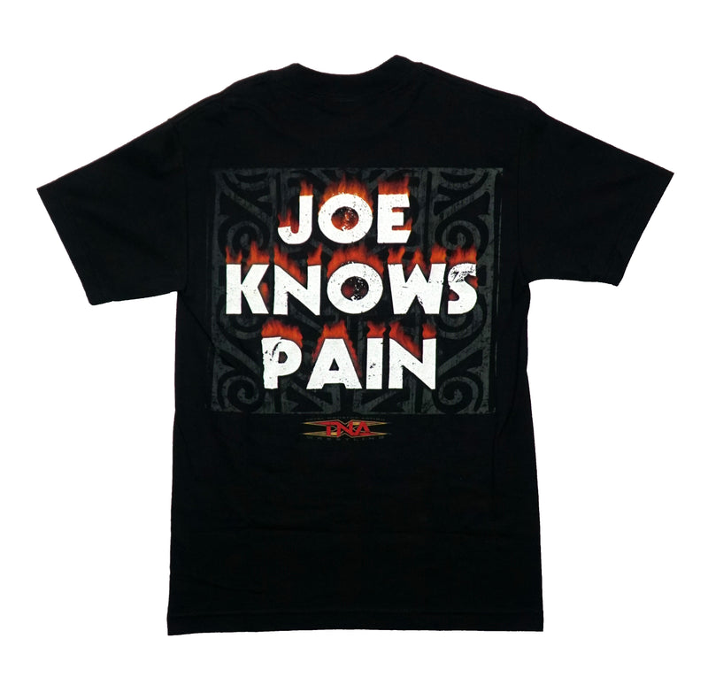 TNA Wrestling Mens T-Shirt - Samoa Joe Logo Front  Joe Knows Pain Back