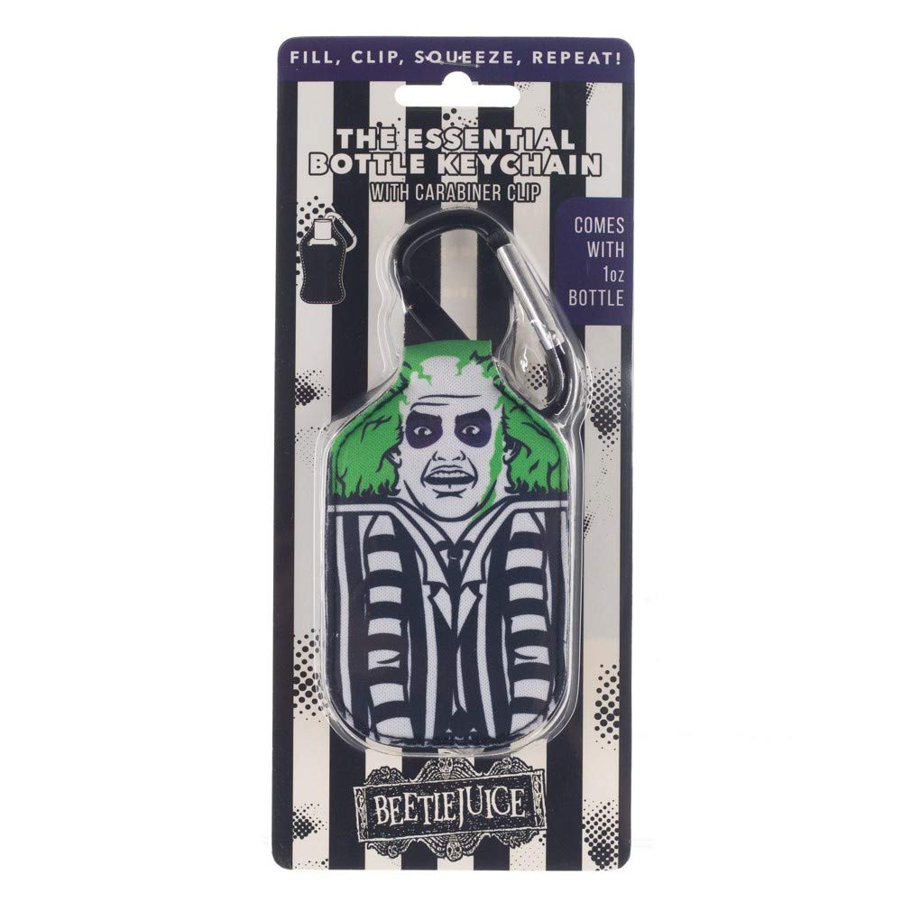 Beetlejuice Keychain with Hand Sanitizer Bottle Holder