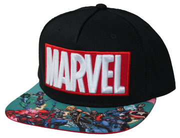 Marvel Logo Hero Bill Embroidered Logo Snapback Adjustable Cap HAt