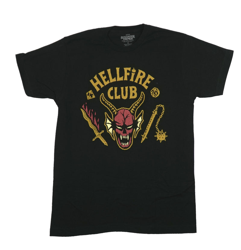 Stranger Things Mens T-Shirt - Hellfire Club Gold Logo
