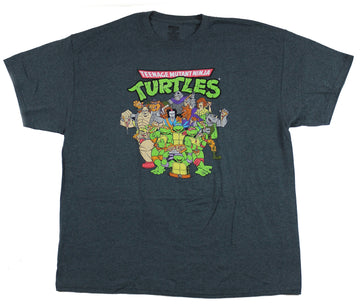 Teenage Mutant Ninja Turtles Mens T-Shirt - Giant Full Color Cartoon Cast