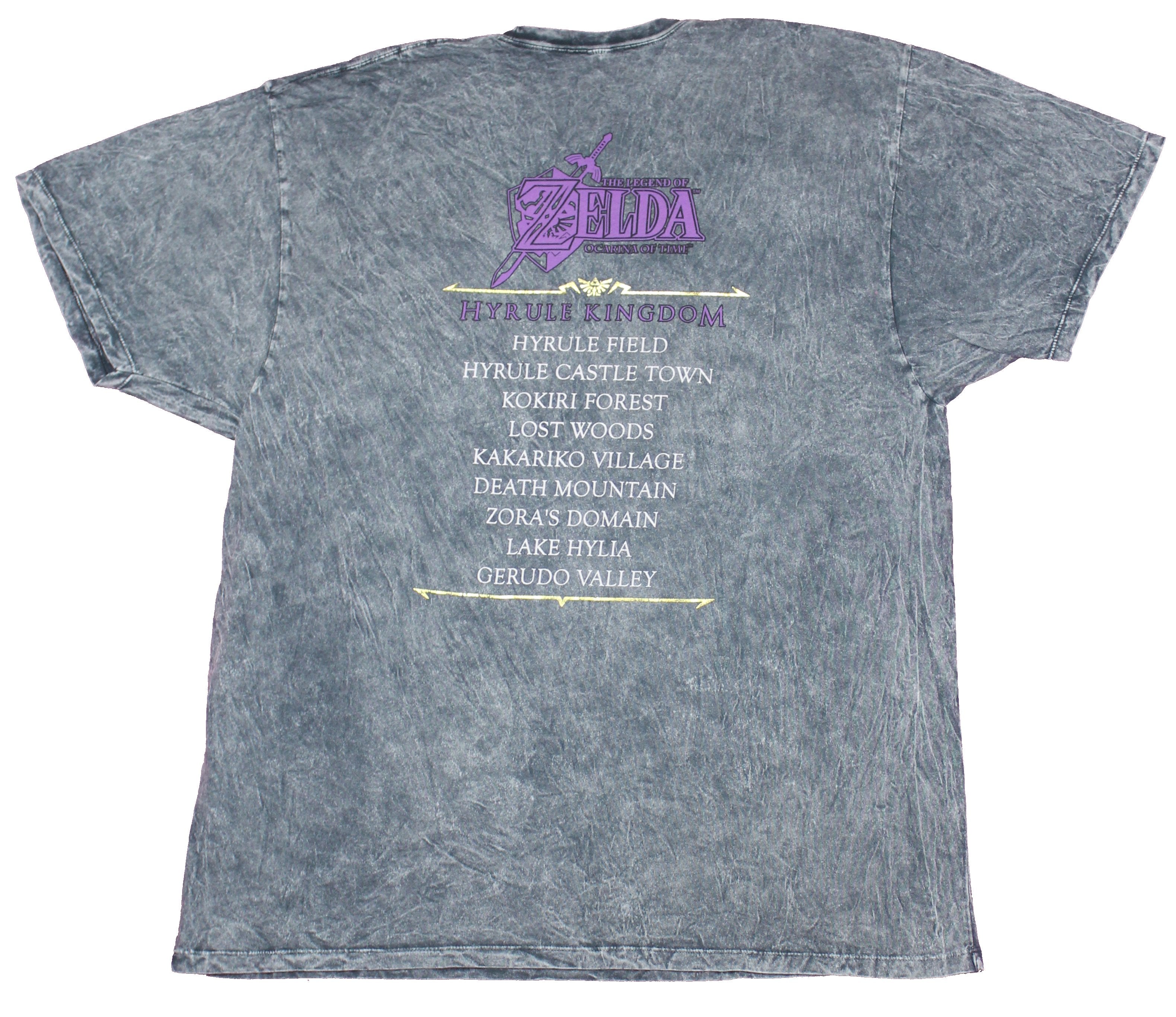 Legend of Zelda Mens T-Shirt - Ocarina Metallic Logo Hyrule Kingdom Shirt