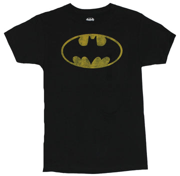 Batman (DC Comics) Mens T-Shirt - Distressed Classic Oval Batman Logo Image